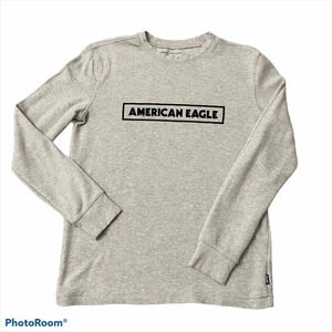 American Eagle Men’s Long Sleeve Tee Logo Waffle